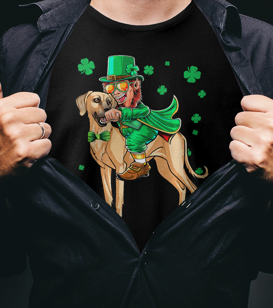 Leprechaun With Sloughi And Shamrock St. Patrick's Day T-Shirt