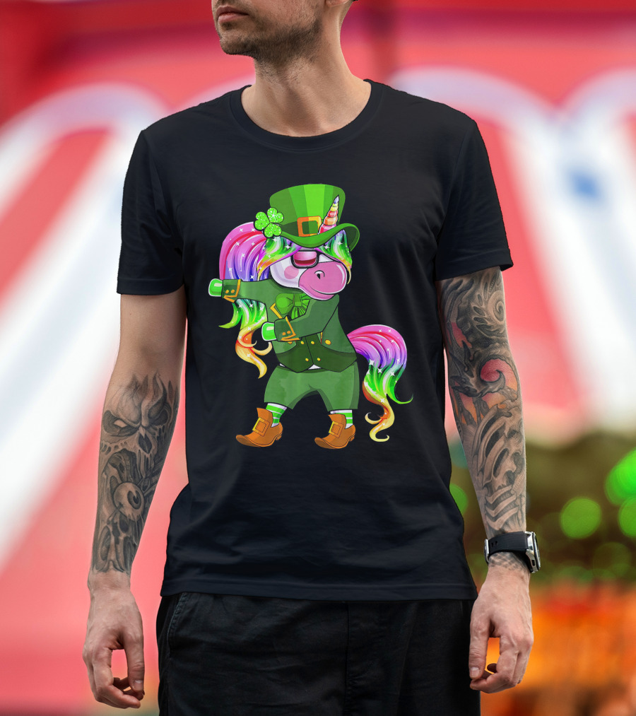 Leprechaun Costume Funny Flossing Unicorn St. Patrick's Day T-Shirt