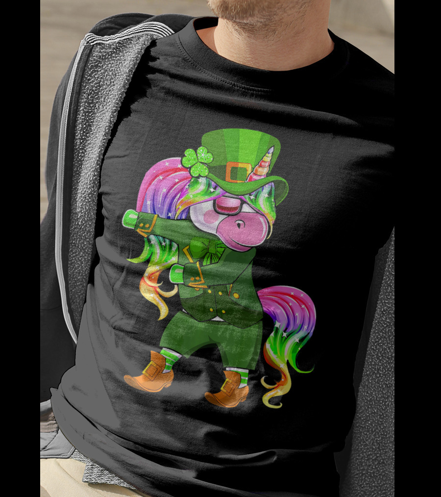 Leprechaun Costume Funny Flossing Unicorn St. Patrick's Day T-Shirt