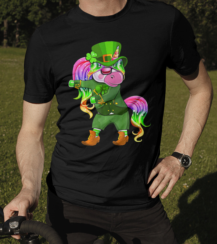 Leprechaun Costume Funny Flossing Unicorn St. Patrick's Day T-Shirt