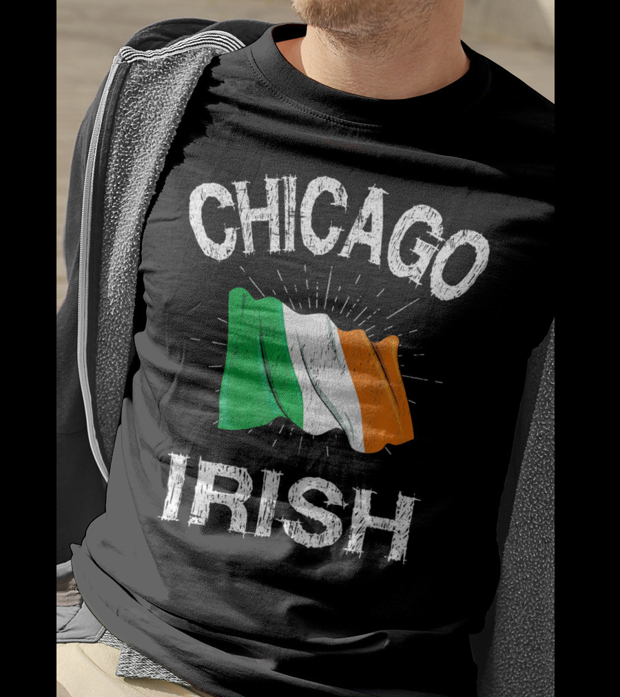 Chicago Irish Flag Retro St. Patrick's Day T-Shirt