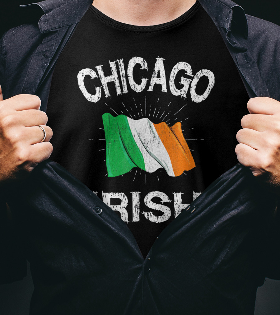 Chicago Irish Flag Retro St. Patrick's Day T-Shirt