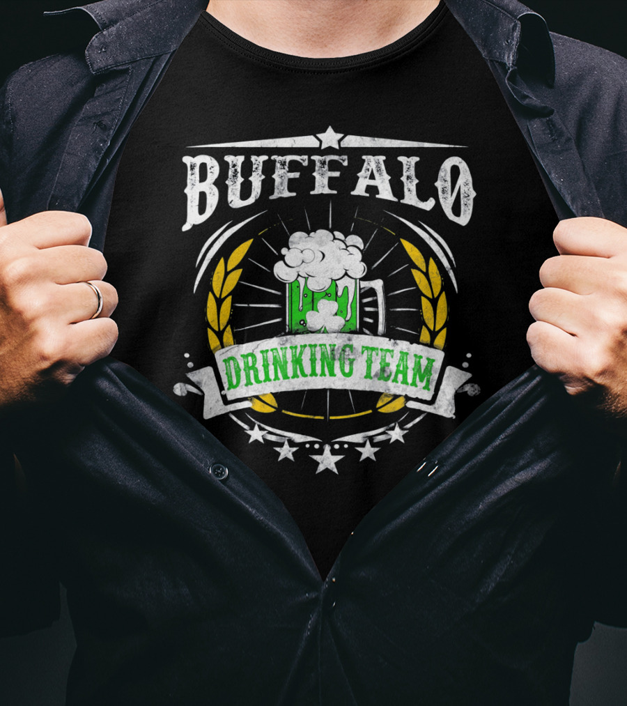 Buffalo Irish Drinking Team St Pat Beer Mug And Shamrock T-Shirt