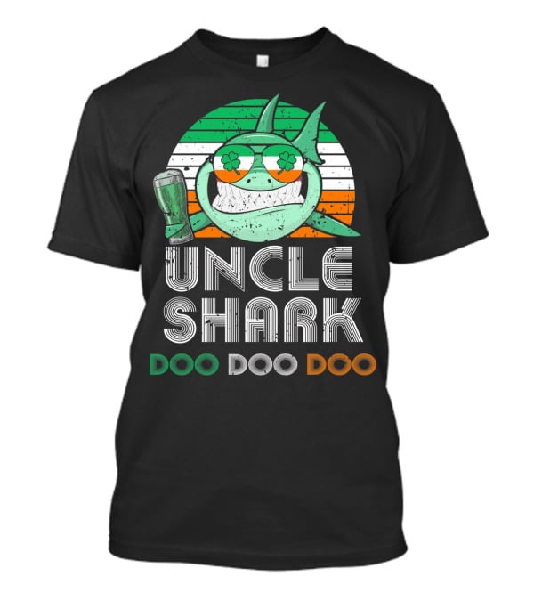 Uncle Shark Doo Doo Doo Retro Vintage Irish Beer Shamrock Fun T-Shirt