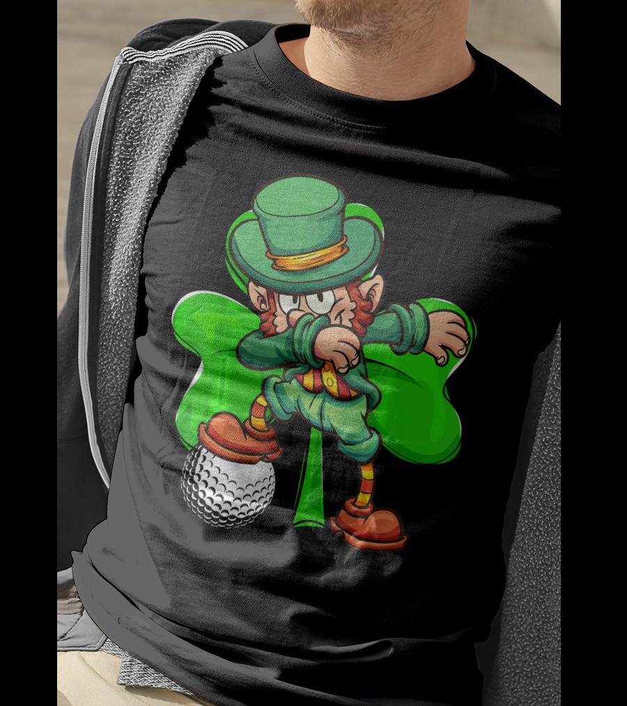 Dabbing Leprechaun Shamrock Golf Ball T-Shirt