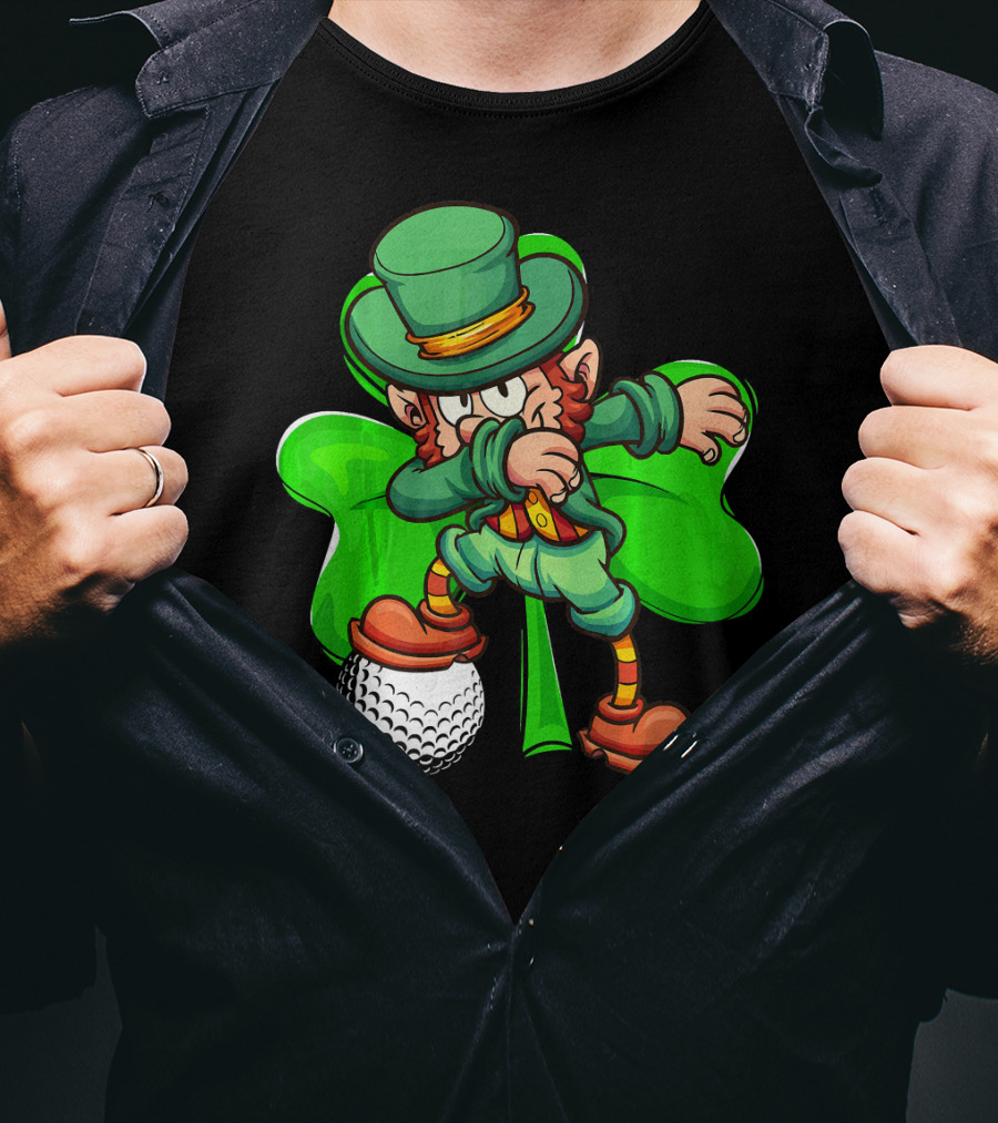 Dabbing Leprechaun Shamrock Golf Ball T-Shirt