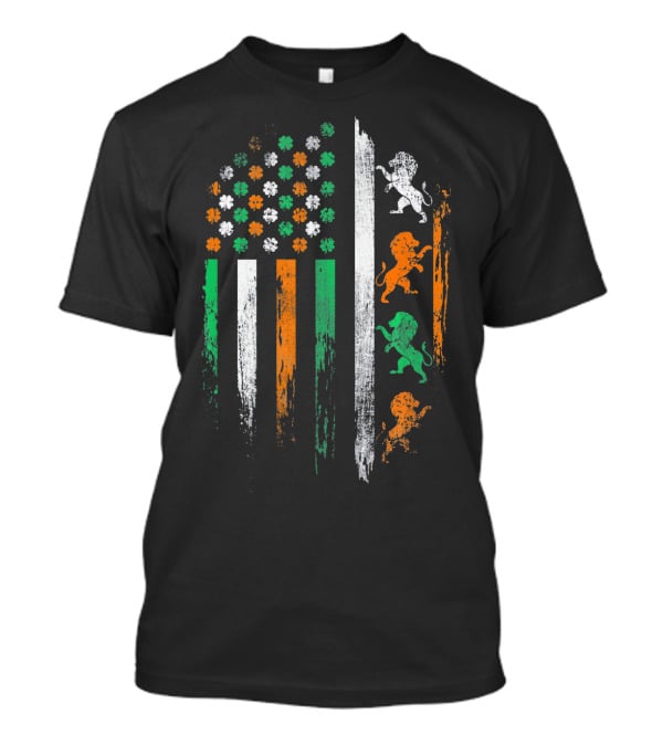 Irish Flag Lions And Clover Vintage St Patrick T-Shirt