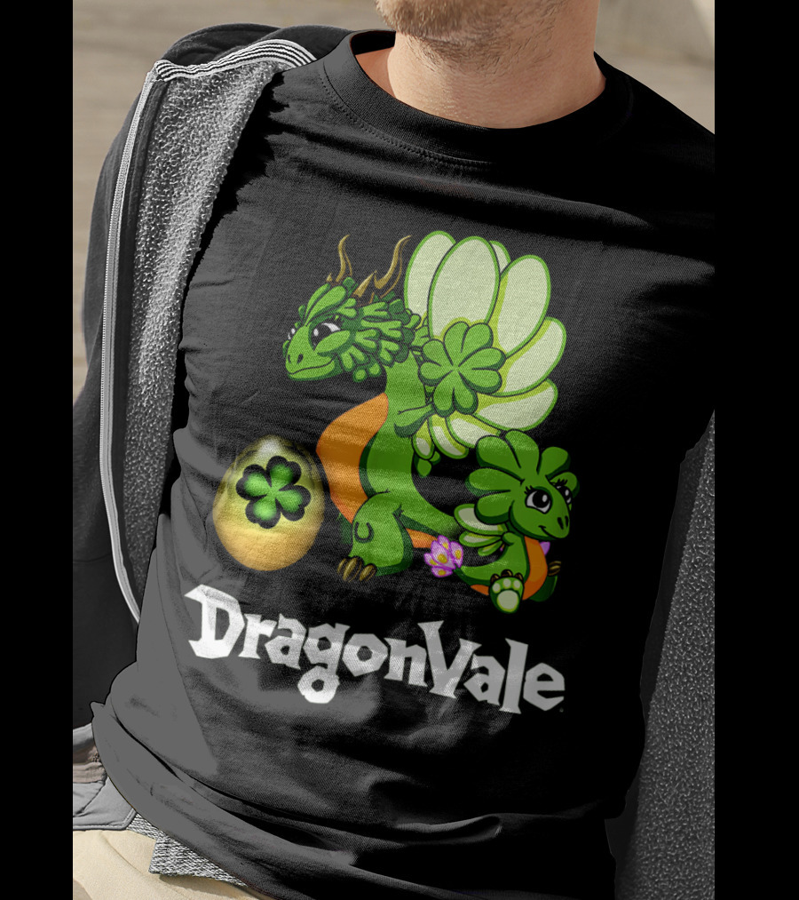 DragonVale Clover Dragon With Shamrock Egg T-Shirt