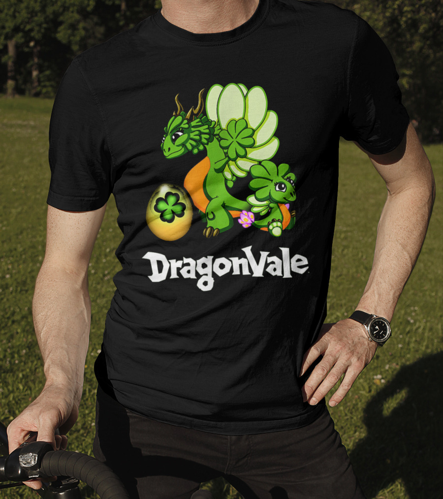 DragonVale Clover Dragon With Shamrock Egg T-Shirt