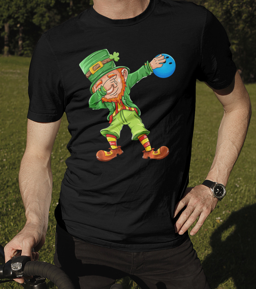 Dabbing Leprechaun Bowling St Patricks Day T-Shirt