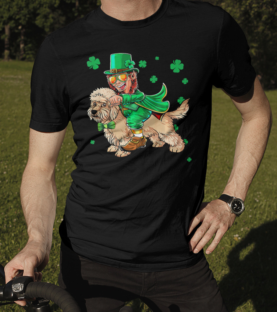 Leprechaun Dandi Dinmont Terrier Shamrock St. Patrick's Day T-Shirt