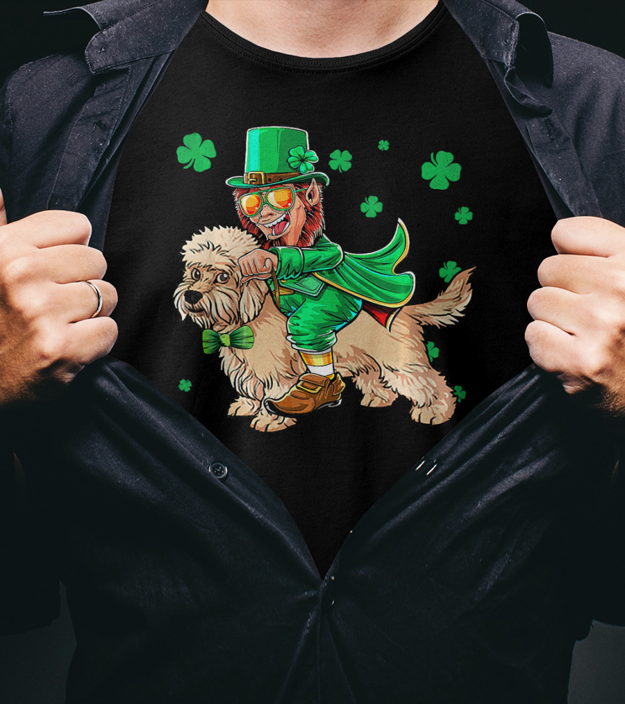 Leprechaun Dandi Dinmont Terrier Shamrock St. Patrick's Day T-Shirt