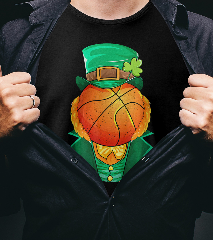 Leprechaun Basketball Head St Patrick's Day Irish T-Shirt