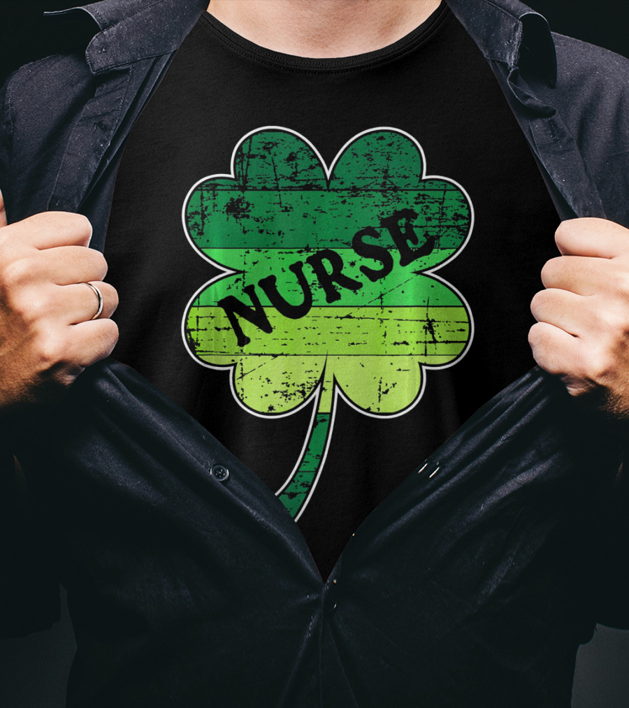 Nurse Shamrock Irish RN ER Nurse Nursing T-Shirt