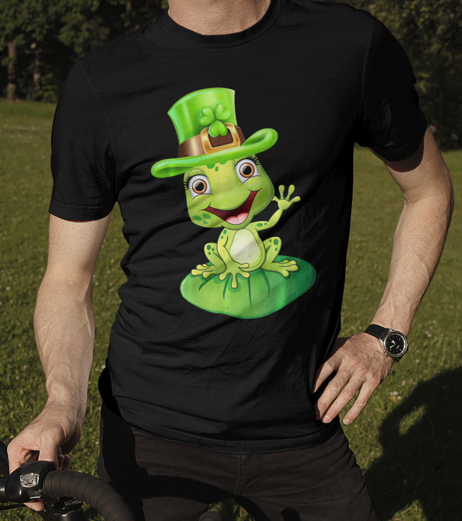 St. Patrick's Day Cute Frog In Green Hat T-Shirt