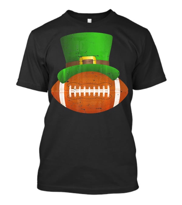Funny St Patricks Leprechaun Football Hat Luck T-Shirt