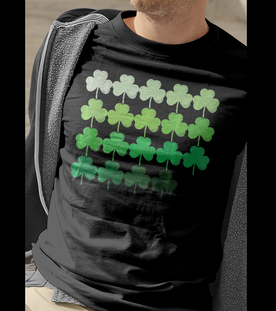 Shades Of Green Irish Shamrock Gradient T-Shirt