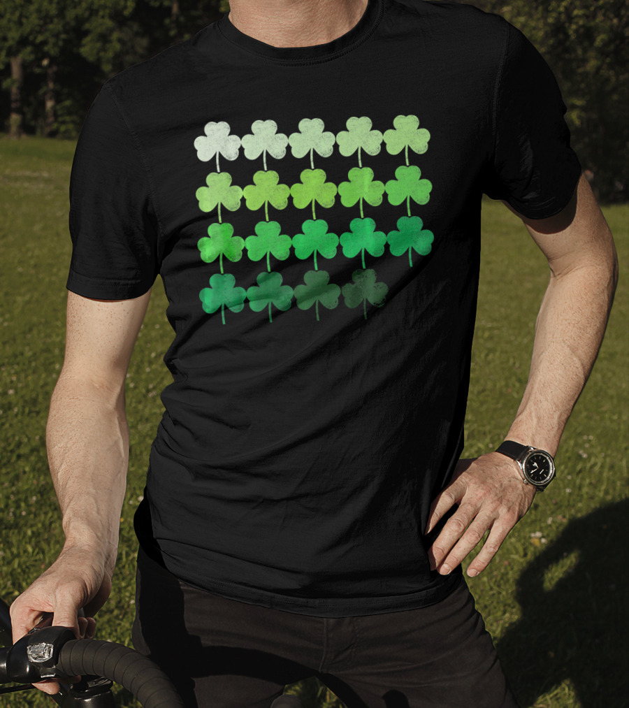 Shades Of Green Irish Shamrock Gradient T-Shirt