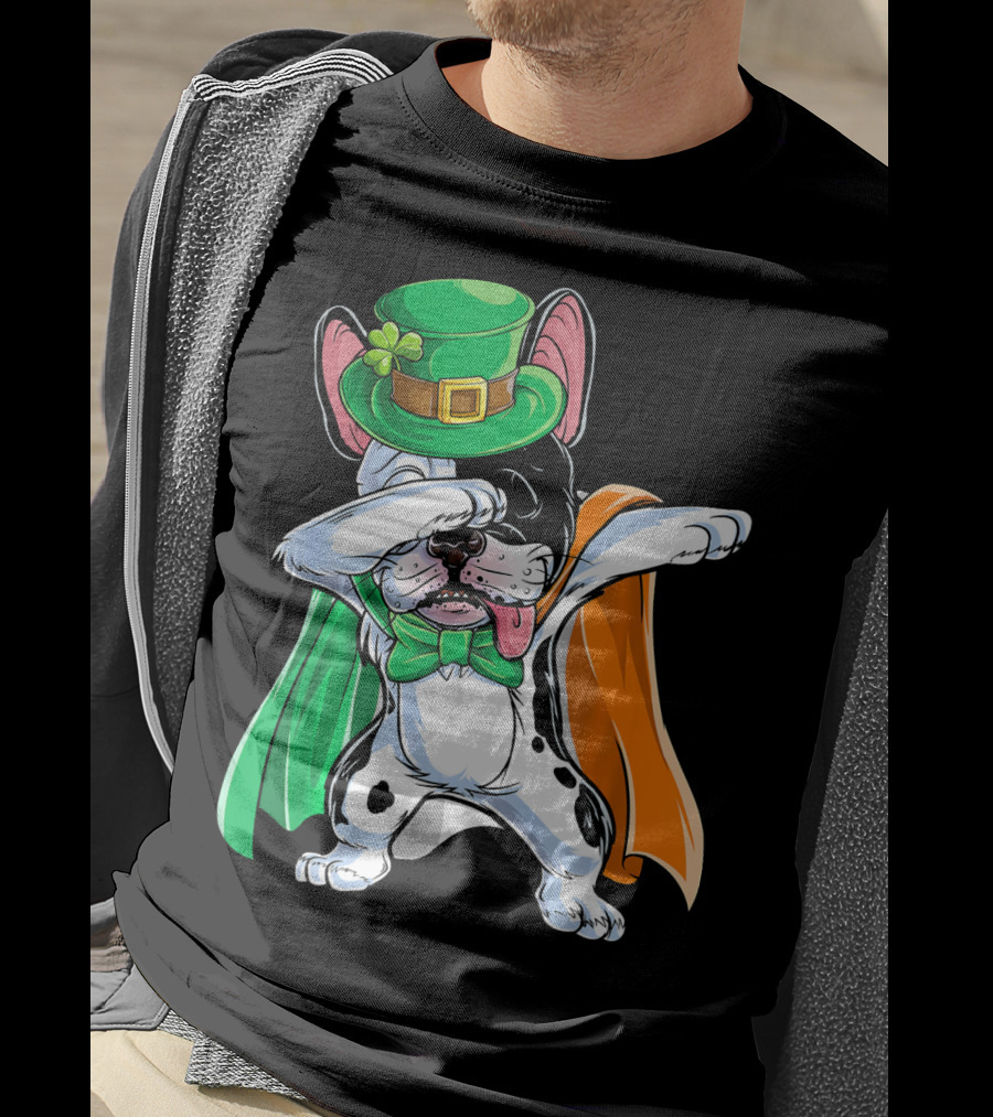 Dabbing French Bulldog St. Patrick's Day Leprechaun Costume T-Shirt