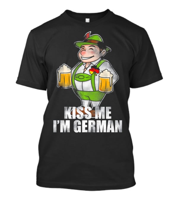 Kiss Me I'm German St Patrick's Day Lederhosen Beer T-Shirt