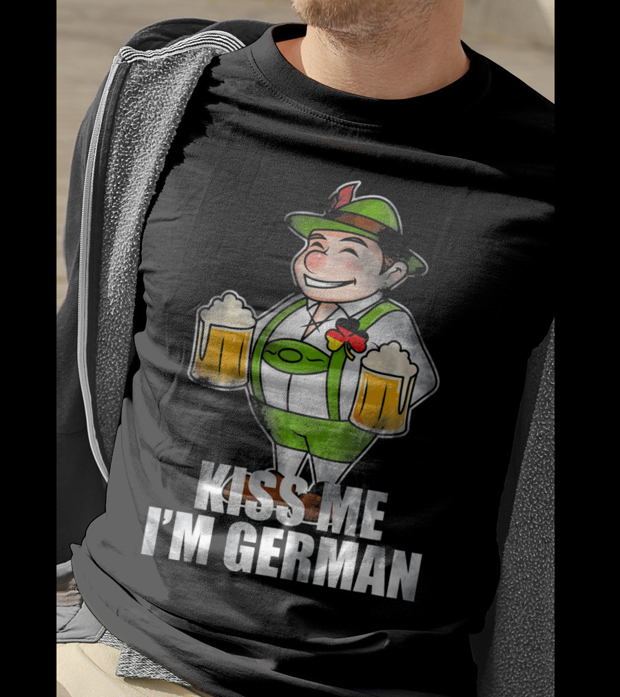 Kiss Me I'm German St Patrick's Day Lederhosen Beer T-Shirt