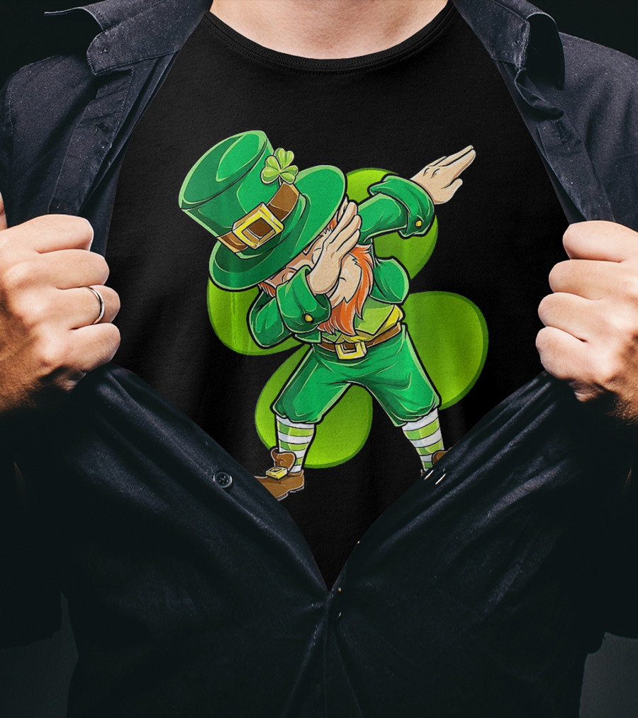 Dabbing Leprechaun Shamrock Dance St. Patrick's Day T-Shirt