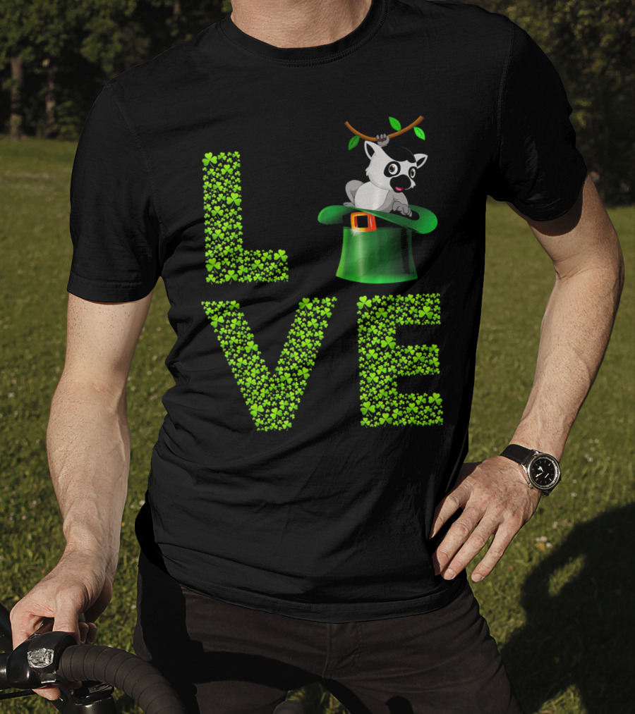 Love Lemur St Patricks Day Shamrock Hat T-Shirt