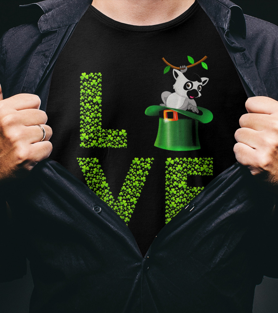Love Lemur St Patricks Day Shamrock Hat T-Shirt