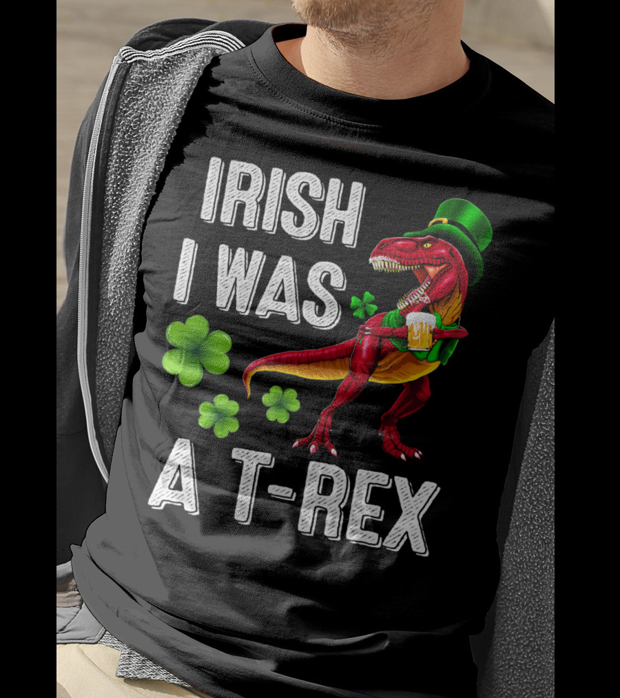 Irish I Was A T-Rex St Patricks Day Rex Irish Grawr T-Shirt