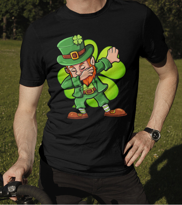 Dabbing Leprechaun With Clover St Patrick's Day Luck T-Shirt