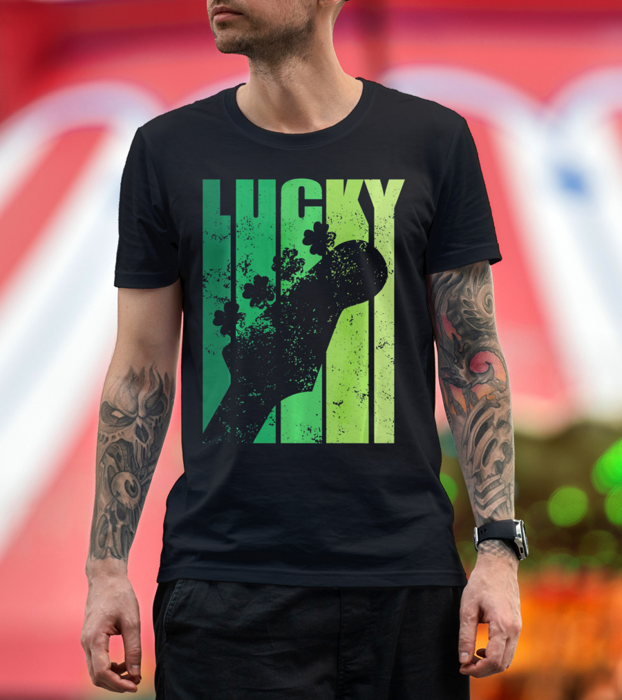 Lucky Irish Shamrock Guitar T-Shirt