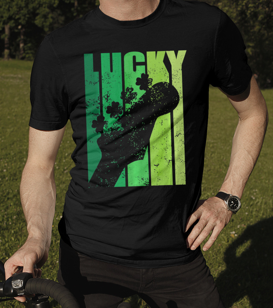 Lucky Irish Shamrock Guitar T-Shirt