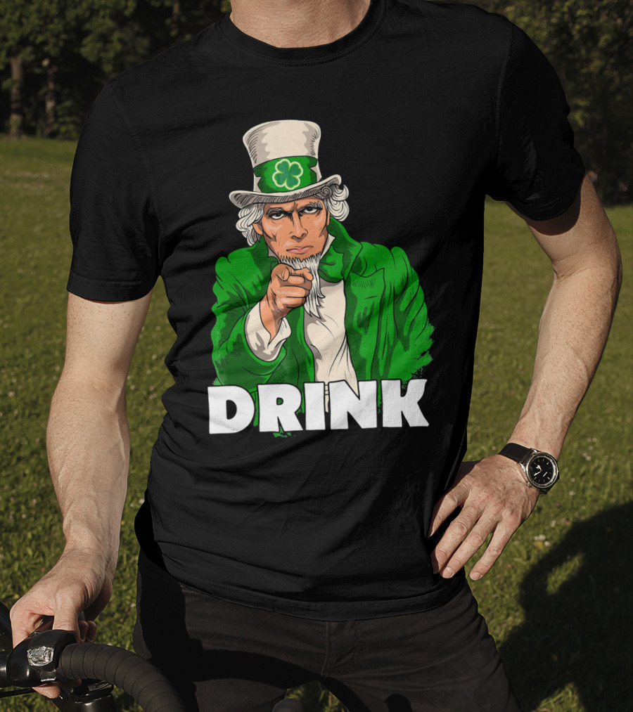 Irish Leprechaun Uncle Sam St Patricks Drink T-Shirt