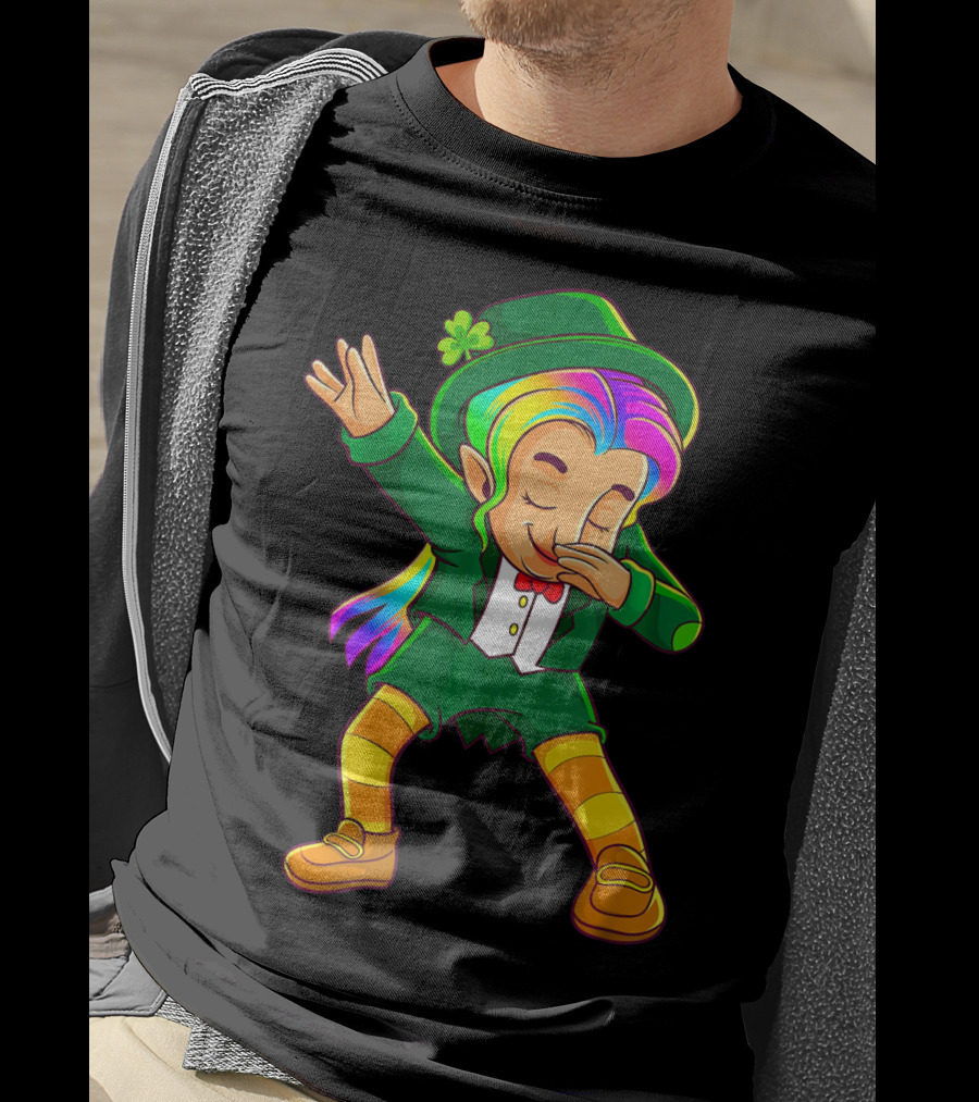 Dabbing Rainbow Leprechaun Girl St Patrick's Day T-Shirt