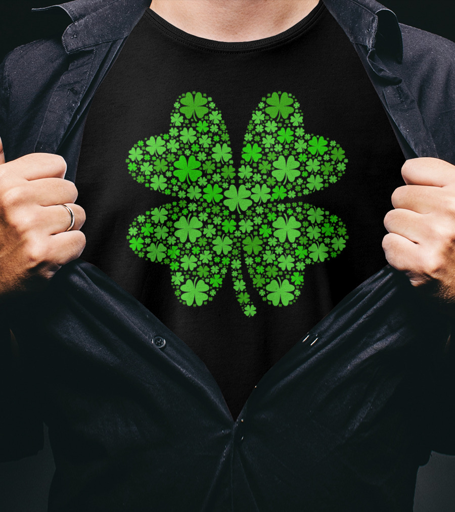 Lucky Four Leaf Clover St Pattys Day Shamrock Hoo T-Shirt
