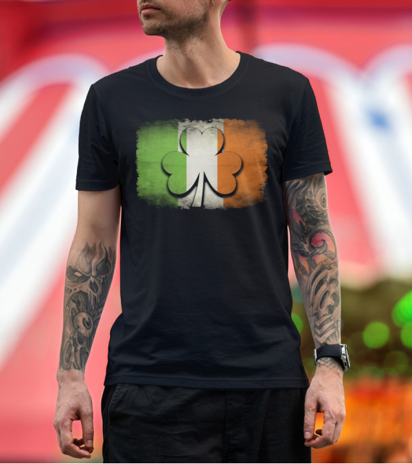 Premium T-Shirt: Irish Shamrock Flag Tricolor Emblem T-Shirt Irish Shamrock Flag Tricolor Emblem T-Shirt