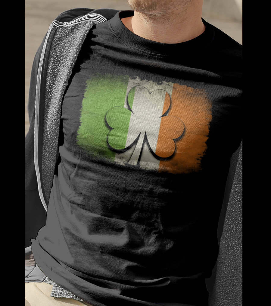 Irish Shamrock Flag Tricolor Emblem T-Shirt