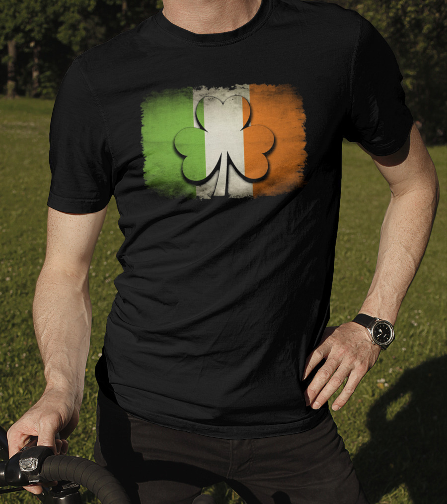 Irish Shamrock Flag Tricolor Emblem T-Shirt