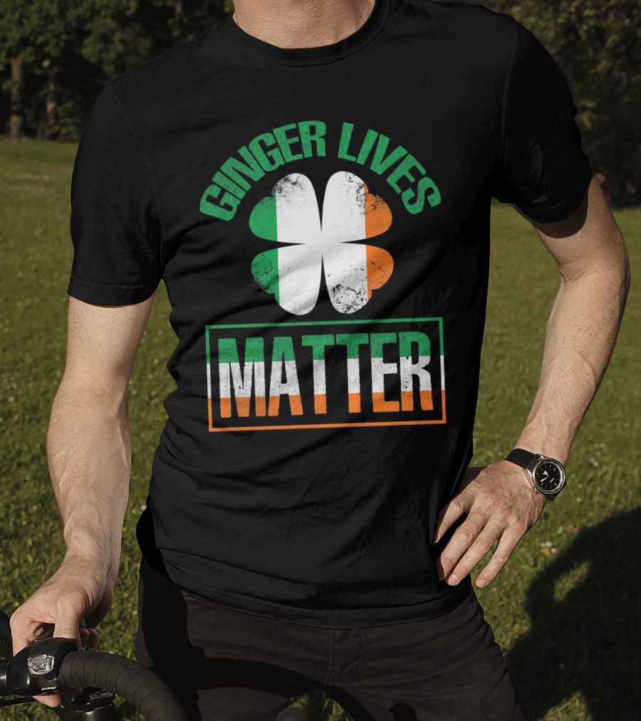 Ginger Lives Matter Irish Flag Shamrock T-Shirt
