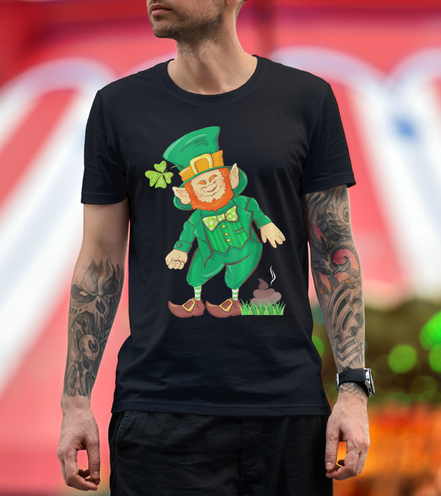 St Paddy Pooping Leprechaun Funny Saint Patrick's Day Humor T-Shirt
