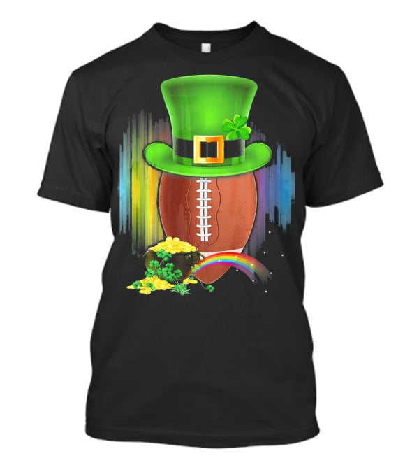 Saint Patricks Day Rugby Leprechaun Coin Rainbow T-Shirt