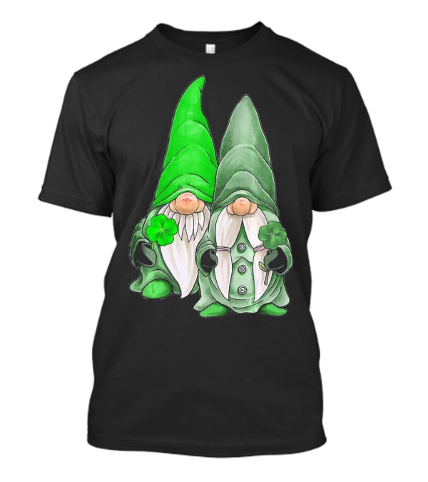 Green Gnomes Tomte Leprechaun Shamrock St. Patrick's Day Duo T-Shirt