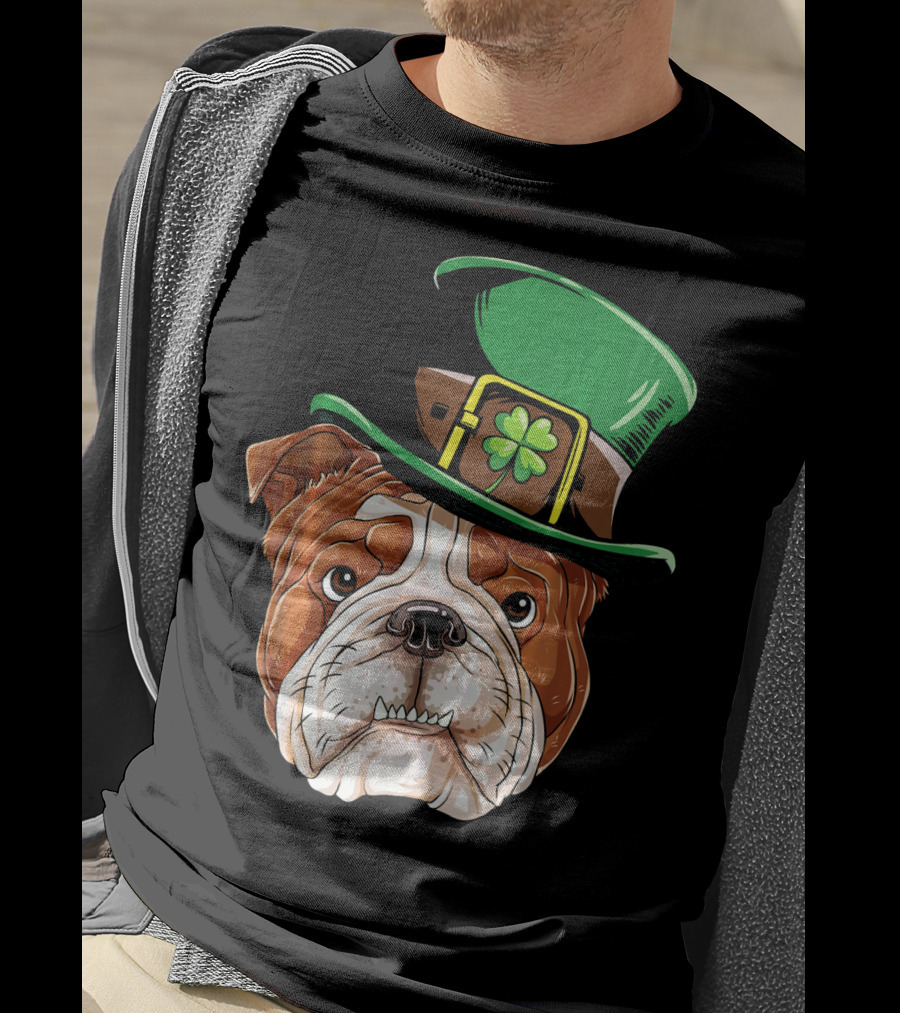 English Bulldog St. Patrick's Day Hat T-Shirt