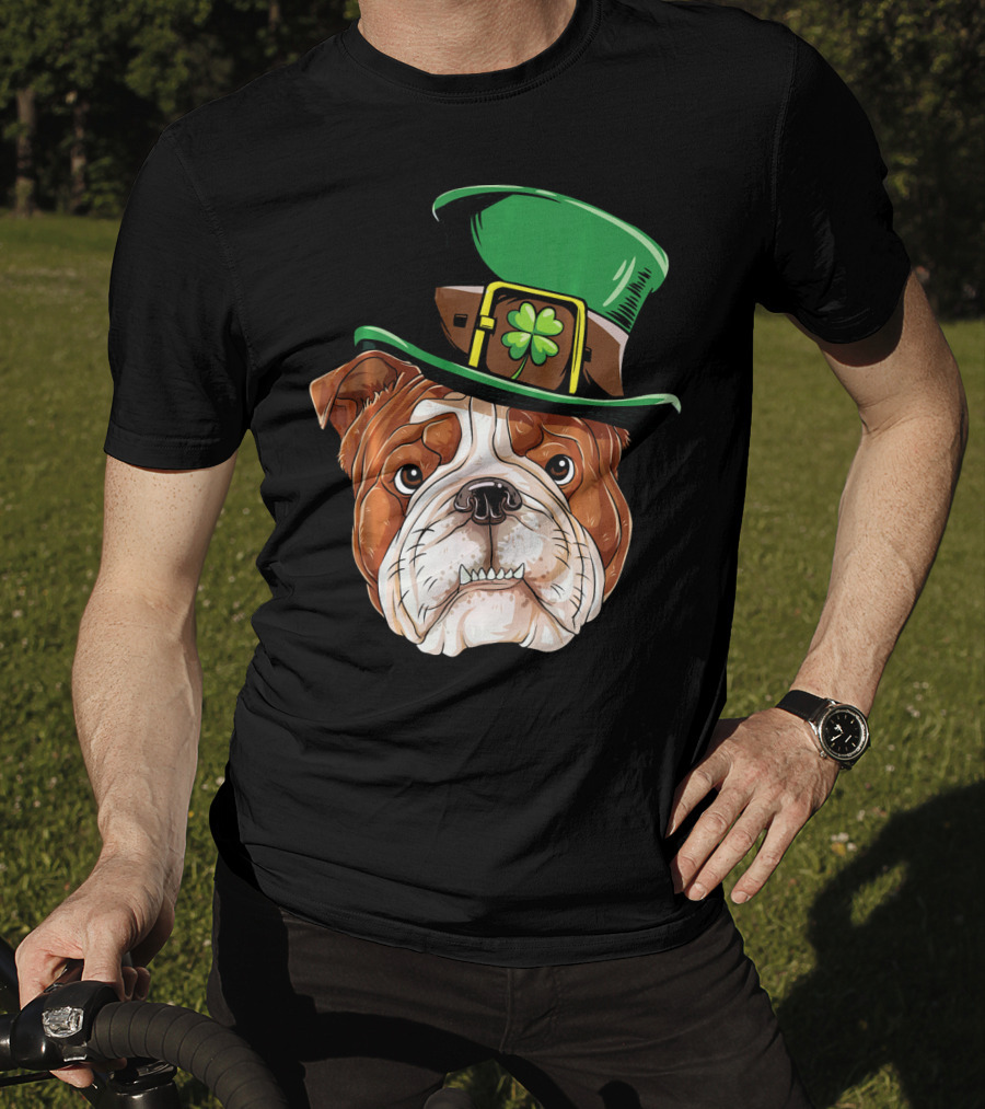 English Bulldog St. Patrick's Day Hat T-Shirt