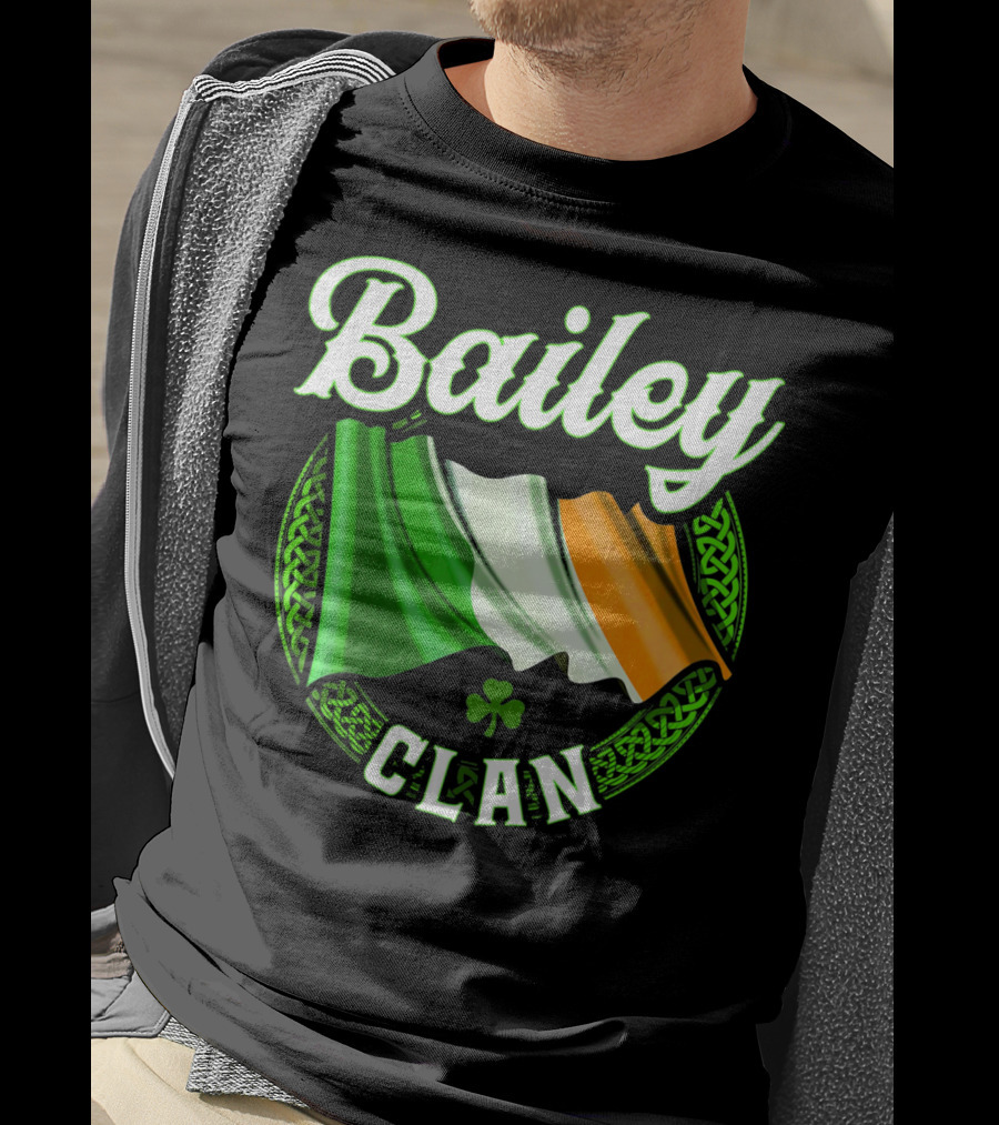 Bailey Clan Irish Flag Shamrock T-Shirt