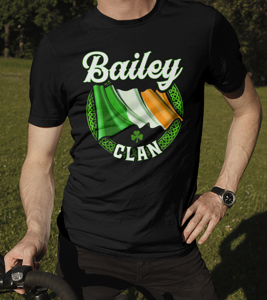 Bailey Clan Irish Flag Shamrock T-Shirt