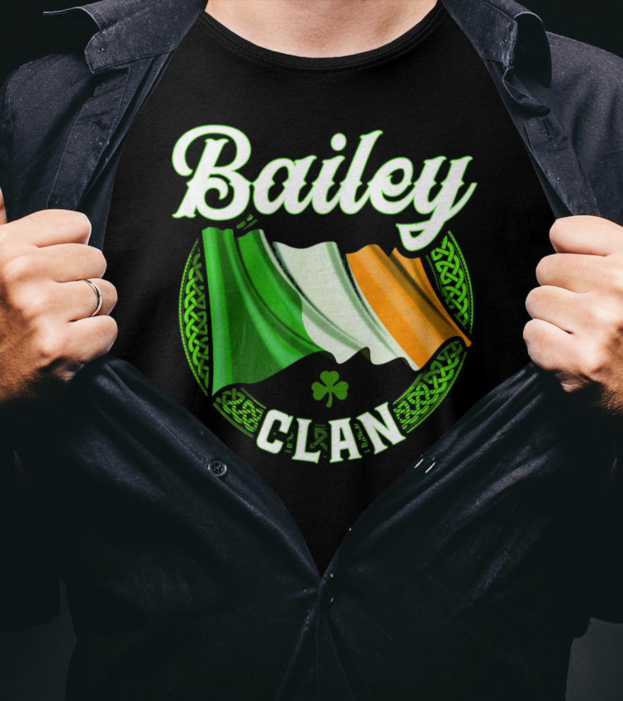 Bailey Clan Irish Flag Shamrock T-Shirt
