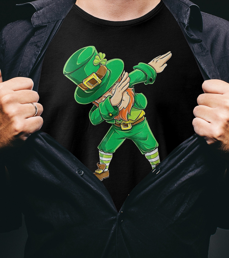 Dabbing Leprechaun Dab Dance St Patricks Day Irish Green Hat T-Shirt