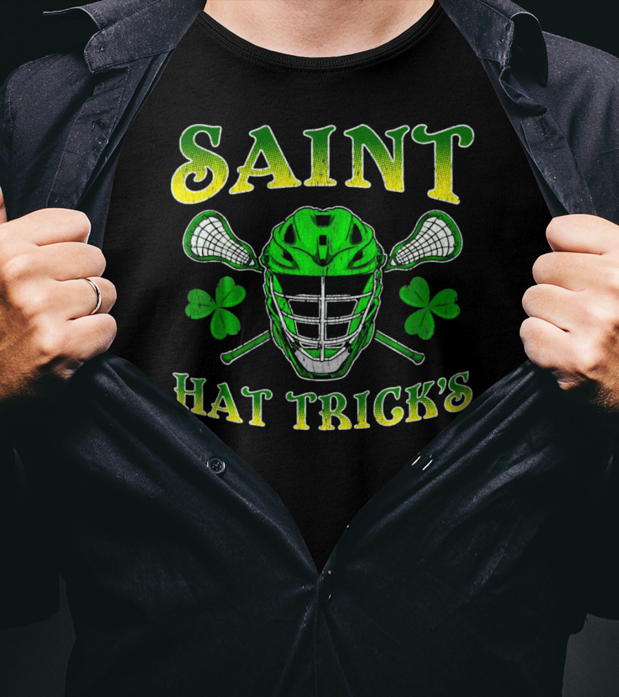 Saint Hat Trick's Funny Lacrosse Irish St Patricks T-Shirt