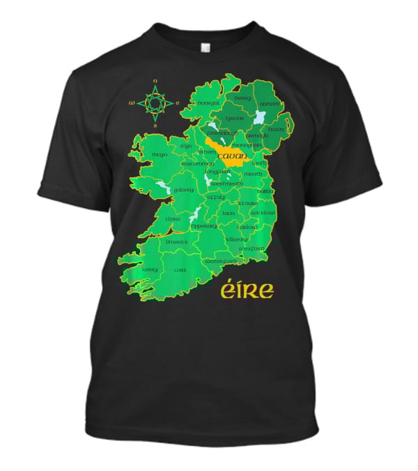 Cavan Éire Irish County Map Ireland T-Shirt